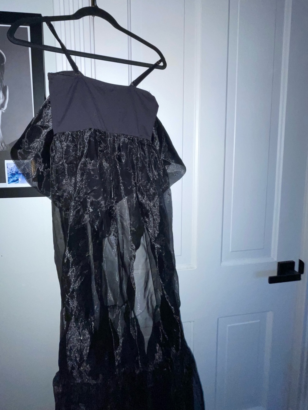 We The Free Sheer Black Maxi dress with Bow Front - Picture 5 of 7